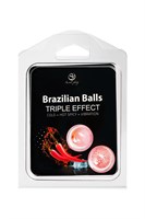 Набор из 2 шариков с массажным маслом Brazilian Balls с тройным эффектом 484645 - фото 805722