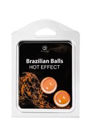 Набор из 2 шариков с массажным маслом Brazilian Balls с разогревающим эффектом 484646 - фото 805727