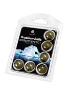 Набор из 6 шариков с массажным маслом Brazilian Balls с ледяным эффектом 484938 - фото 69799