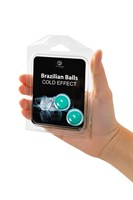 Набор из 2 шариков с массажным маслом Brazilian Balls с охлаждающим эффектом 484942 - фото 69821