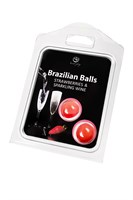 Набор из 2 шариков с массажным маслом Brazilian Balls с ароматом клубники и шампанского 484943 - фото 69824