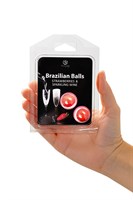 Набор из 2 шариков с массажным маслом Brazilian Balls с ароматом клубники и шампанского 484943 - фото 69826