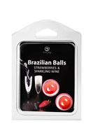 Набор из 2 шариков с массажным маслом Brazilian Balls с ароматом клубники и шампанского 484943 - фото 278002