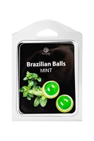 Набор из 2 шариков с массажным маслом Brazilian Balls с ароматом мяты 485052 - фото 805782