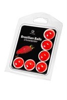 Набор из 6 шариков с массажным маслом Brazilian Balls с ароматом клубники 485310 - фото 69865