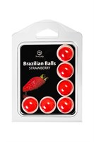 Набор из 6 шариков с массажным маслом Brazilian Balls с ароматом клубники 485310 - фото 805803