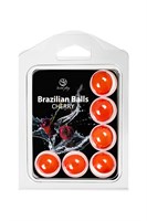 Набор из 6 шариков с массажным маслом Brazilian Balls с ароматом вишни 485311 - фото 805808