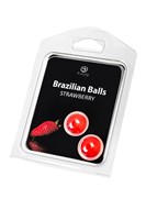 Набор из 2 шариков с массажным маслом Brazilian Balls с ароматом клубники 485313 - фото 69880