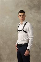 Черная мужская кожаная портупея №4 488451