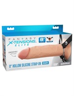 Полый страпон на ремнях 8’’ Hollow Silicone Strap-on 488487 - фото 12373