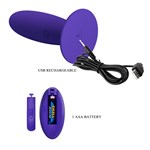 Фиолетовый анальный вибростимулятор Remote Control Vibrating Plug Youth - 11 см. 489692 - фото 56540