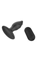 Черная анальная вибропробка Angelina Remote Rotating Plug - 14 см. 489962