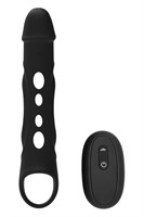 Черная насадка-удлинитель Vibrating Extender With Remote с вибрацией 489967 - фото 850378