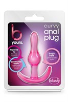 Розовая анальная пробка Curvy Anal Plug - 8,4 см. 489990