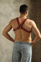 Черно-красная мужская портупея Black-Red 490091