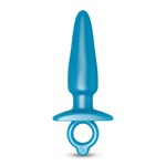 Голубая анальная пробка с кольцом Sleek Tapered Silicone Plug - 15 см. 490681 - фото 75769