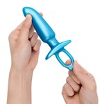 Голубая анальная пробка для массажа простаты Hither Silicone Prostate Plug - 14,3 см. 490682 - фото 75835