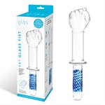 Стеклянный стимулятор в форме сжатой в кулак руки 11’’ Glass Fist Double Ended With Handle Grip - 28 см. 495809 - фото 50186