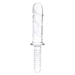 Стеклянный фаллоимитатор с рукоятью 11’’ Girthy Cock Double Ended With Handle - 28 см. 495810 - фото 31912