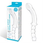 Стеклянный двусторонний фаллоимитатор 12,5’’ Girthy Double Sided Dong With Anal Bead Grip Handle - 32 см. 495811 - фото 31918