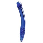 Синий двусторонний стеклянный стимулятор 11’’ Double-sided Glass Dildo For G-Spot P-Spot Stimulation - 28 см. 497487 - фото 815383