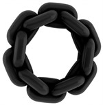 Чёрное эрекционное кольцо SONO №4  - фото 166720