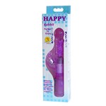 Фиолетовый хай-тек вибратор Happy Bunny - 22,5 см. - фото 146555