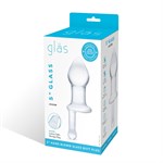 Прозрачный стеклянный анальный плаг с ручкой Glass Juicer - 12,7 см. 50391