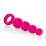 Розовая анальная цепочка Booty Beads - 15,3 см. - фото 146667