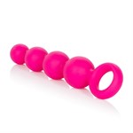 Розовая анальная цепочка Booty Beads - 15,3 см. - фото 146668