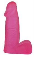 Розовый фаллоимитатор с мошонкой XSKIN 5 PVC DONG - 13 см. - фото 146683