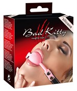 Силиконовый кляп-шар розового цвета Bad Kitty  - фото 49534