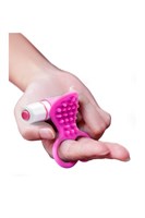 Розовый вибростимулятор с петлями для пальцев SEE YOU FINGERING PINK - фото 1311837