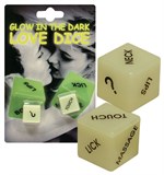 Кубики для любовных игр Glow-in-the-dark с надписями на английском - фото 14380