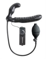 Фаллоимитатор с ручным насосом Inflatable Vibrating Strapless Strap-On - 16,5 см. - фото 147440