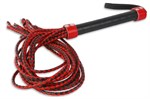 Красно-чёрная плеть-многохвостка с гладкой рукоятью - 77 см. - фото 49949