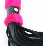 Нежная плеть с розовым мехом BDSM Light - 43 см. - фото 147880