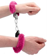 Пушистые розовые наручники OUCH! Pink  - фото 1417853