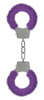 Фиолетовые пушистые наручники OUCH! Purple - фото 266568