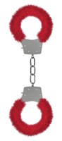 Красные пушистые наручники OUCH! Red - фото 1433112