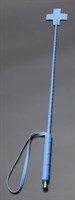 Голубой стек с наконечником-крестом из искусственной кожи - 70 см. - фото 50249