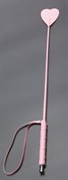 Розовый стек с наконечником-сердцем из искусственной кожи - 70 см. - фото 148177