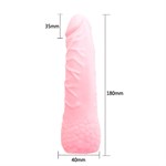 Удлиняющая насадка на пенис с расширением в основании - 18 см. - фото 309592