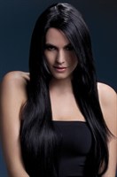 Темноволосый парик с косой чёлкой Amber - фото 77274