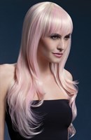Парик цвета блонд с розовыми прядями - фото 131259
