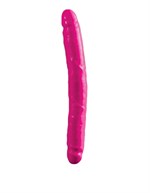 Двухголовый розовый фаллоимитатор Double Dillio - 30,5 см. - фото 149375