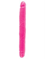 Двухголовый розовый фаллоимитатор Double Dillio - 30,5 см. - фото 149373