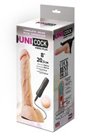 Фаллическая насадка Харнесс UNICOCK 9  с вибрацией - 23,8 см. 55374