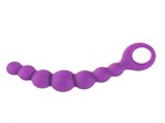 Фиолетовая анальная цепочка Bubble-Chain - 15 см. - фото 149488