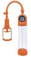 Оранжевая вакуумная помпа A-toys с манометром и прозрачной колбой - фото 149505